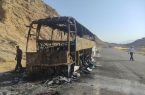 آتش سوزی اتوبوس مسافربری در محور ایلام- مهران  تلفات جانی نداشت